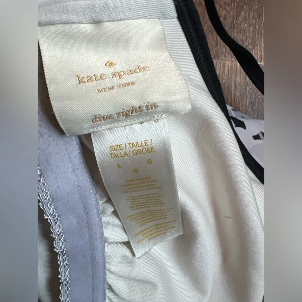 Kate Spade Black and White Spaghetti Strap One Piece